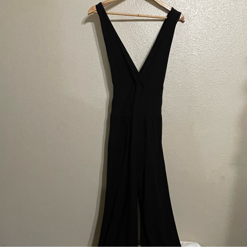 Bobi Black Cross-Back Wide Leg Jumpsuit - Picture 2 of 12